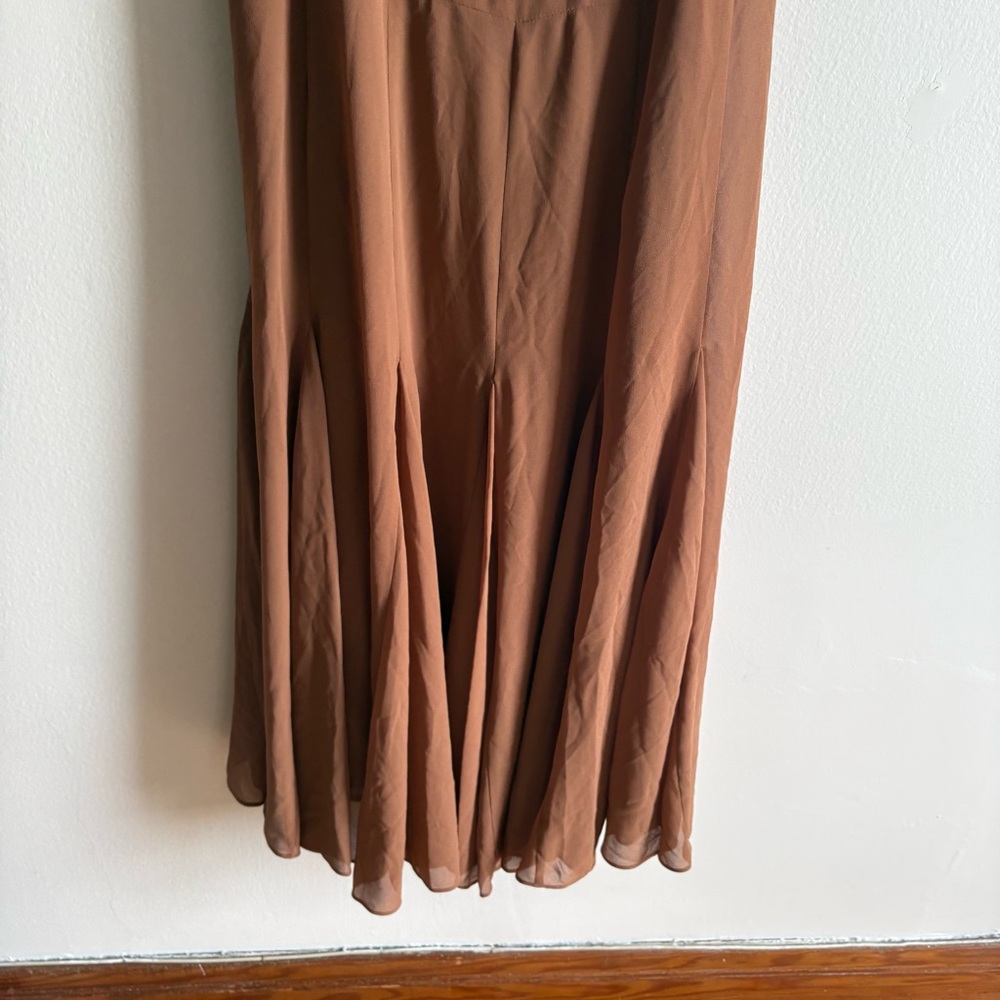 H&M Sz M Brown Flowy Minimalist Maxi Dress - Picture 6 of 12